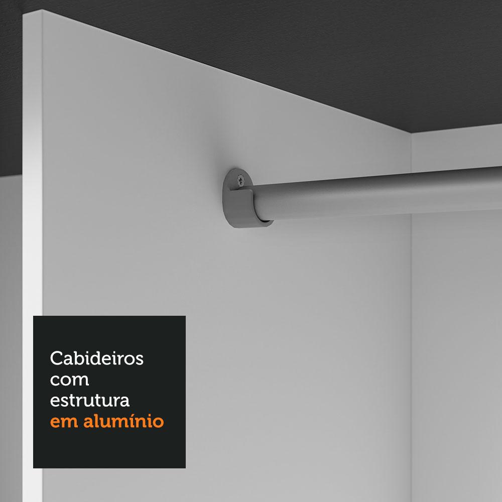 Guarda-Roupa Casal 3 Portas de Correr com Espelhos Preto/Rustic Nobre Madesa