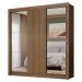 Guarda-Roupa Casal 3 Portas de Correr com Espelhos Rustic Nobre Madesa