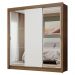 Guarda-Roupa Casal 3 Portas de Correr com Espelhos Rustic/Branco Nobre Madesa