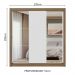 Guarda-Roupa Casal 3 Portas de Correr com Espelhos Rustic/Branco Nobre Madesa