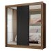 Guarda-Roupa Casal 3 Portas de Correr com Espelhos Rustic/Preto Nobre Madesa