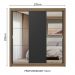 Guarda-Roupa Casal 3 Portas de Correr com Espelhos Rustic/Preto Nobre Madesa