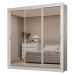 Guarda-Roupa Casal 3 Portas de Correr de Espelho 2 Gavetas Branco Sublime Madesa