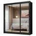 Guarda-Roupa Casal 3 Portas de Correr de Espelho Preto Nobre Madesa