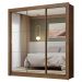Guarda-Roupa Casal 3 Portas de Correr de Espelho Rustic Nobre Madesa