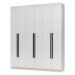Guarda-Roupa Casal 6 Portas Batentes Branco/Branco/Preto Netuno Madesa