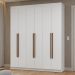 Guarda-Roupa Casal 6 Portas Batentes Branco/Branco/Rustic Netuno Madesa