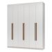 Guarda-Roupa Casal 6 Portas Batentes Branco/Branco/Rustic Netuno Madesa