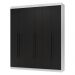 Guarda-Roupa Casal 6 Portas Batentes Branco/Preto/Preto Netuno Madesa