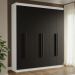 Guarda-Roupa Casal 6 Portas Batentes Branco/Preto/Preto Venus Madesa