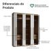 Guarda-Roupa Casal 6 Portas Batentes Rustic/Branco/Rustic Netuno Madesa