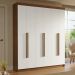 Guarda-Roupa Casal 6 Portas Batentes Rustic/Branco/Rustic Saturno Madesa