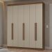 Guarda-Roupa Casal 6 Portas Batentes Rustic/Crema/Rustic Netuno Madesa
