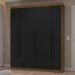 Guarda-Roupa Casal 6 Portas Batentes Rustic/Preto/Preto Netuno Madesa