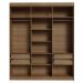 Guarda-Roupa Casal 6 Portas Batentes Rustic/Preto/Preto Saturno Madesa