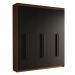 Guarda-Roupa Casal 6 Portas Batentes Rustic/Preto/Preto Venus Madesa
