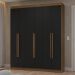 Guarda-Roupa Casal 6 Portas Batentes Rustic/Preto/Rustic Netuno Madesa