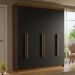 Guarda-Roupa Casal 6 Portas Batentes Rustic/Preto/Rustic Saturno Madesa