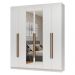 Guarda-Roupa Casal 6 Portas Batentes com Espelho Branco/Branco/Rustic Netuno Madesa