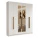 Guarda-Roupa Casal 6 Portas Batentes com Espelho Branco/Branco/Rustic Venus Madesa