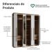 Guarda-Roupa Casal 6 Portas Batentes com Espelho Rustic/Branco/Rustic Netuno Madesa