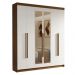 Guarda-Roupa Casal 6 Portas Batentes com Espelho Rustic/Branco/Rustic Saturno Madesa