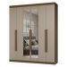 Guarda-Roupa Casal 6 Portas Batentes com Espelho Rustic/Crema/Rustic Netuno Madesa