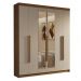 Guarda-Roupa Casal 6 Portas Batentes com Espelho Rustic/Crema/Rustic Venus Madesa