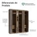 Guarda-Roupa Casal 6 Portas Batentes com Espelho Rustic/Crema/Rustic Venus Madesa
