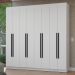 Guarda-Roupa Casal 8 Portas Batentes Branco/Branco/Preto Netuno Madesa