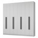 Guarda-Roupa Casal 8 Portas Batentes Branco/Branco/Preto Netuno Madesa