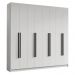 Guarda-Roupa Casal 8 Portas Batentes Branco/Branco/Preto Saturno Madesa