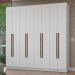 Guarda-Roupa Casal 8 Portas Batentes Branco/Branco/Rustic Netuno Madesa