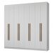 Guarda-Roupa Casal 8 Portas Batentes Branco/Branco/Rustic Netuno Madesa