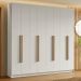 Guarda-Roupa Casal 8 Portas Batentes Branco/Branco/Rustic Saturno Madesa