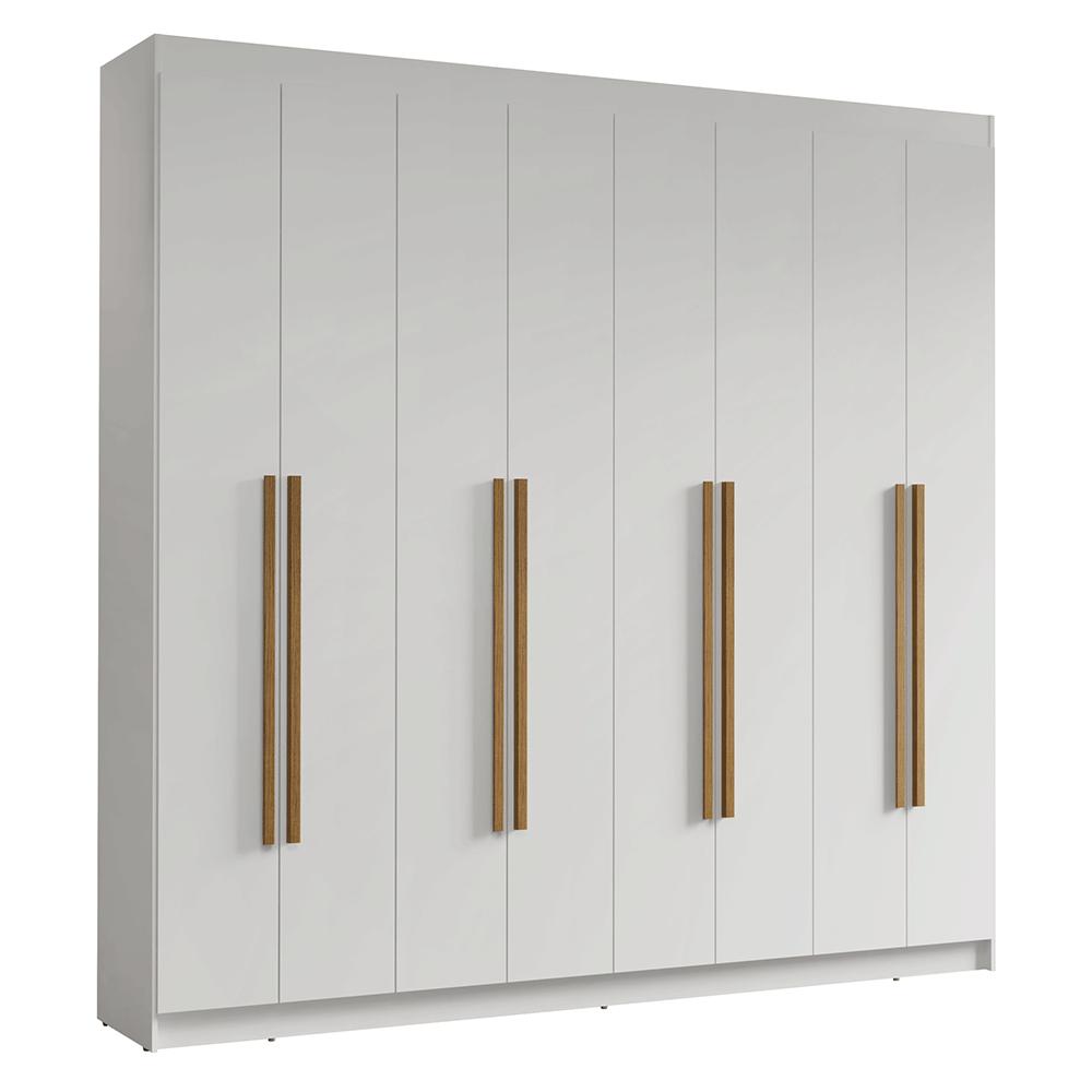 Guarda-Roupa Casal 8 Portas Batentes Branco/Branco/Rustic Venus Madesa