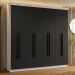 Guarda-Roupa Casal 8 Portas Batentes Branco/Preto/Preto Saturno Madesa