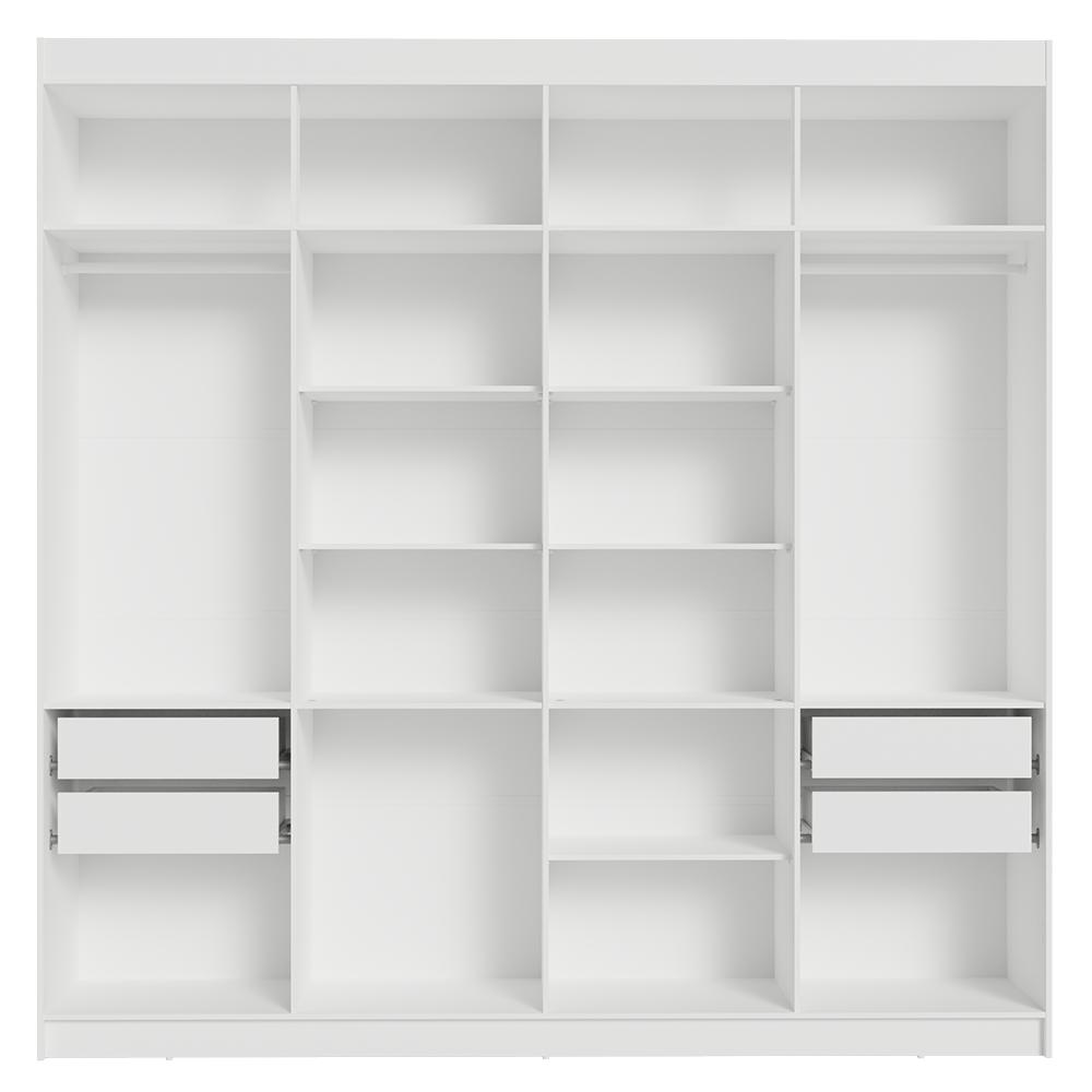 Guarda-Roupa Casal 8 Portas Batentes Branco/Preto/Preto Venus Madesa