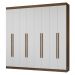 Guarda-Roupa Casal 8 Portas Batentes Rustic/Branco/Rustic Netuno Madesa