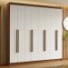 Guarda-Roupa Casal 8 Portas Batentes Rustic/Branco/Rustic Saturno Madesa
