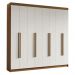 Guarda-Roupa Casal 8 Portas Batentes Rustic/Branco/Rustic Venus Madesa