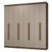 Guarda-Roupa Casal 8 Portas Batentes Rustic/Crema/Rustic Netuno Madesa