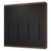 Guarda-Roupa Casal 8 Portas Batentes Rustic/Preto/Preto Netuno Madesa