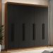 Guarda-Roupa Casal 8 Portas Batentes Rustic/Preto/Preto Venus Madesa