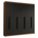 Guarda-Roupa Casal 8 Portas Batentes Rustic/Preto/Preto Venus Madesa