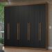 Guarda-Roupa Casal 8 Portas Batentes Rustic/Preto/Rustic Netuno Madesa