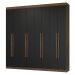Guarda-Roupa Casal 8 Portas Batentes Rustic/Preto/Rustic Netuno Madesa