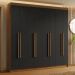 Guarda-Roupa Casal 8 Portas Batentes Rustic/Preto/Rustic Saturno Madesa