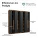 Guarda-Roupa Casal 8 Portas Batentes Rustic/Preto/Rustic Saturno Madesa