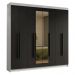 Guarda-Roupa Casal 8 Portas Batentes com Espelho Branco/Preto/Preto Saturno Madesa